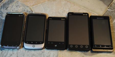 HTC Touch Pro 2, Nexus One, Aria, Evo 4G and Motorola droid