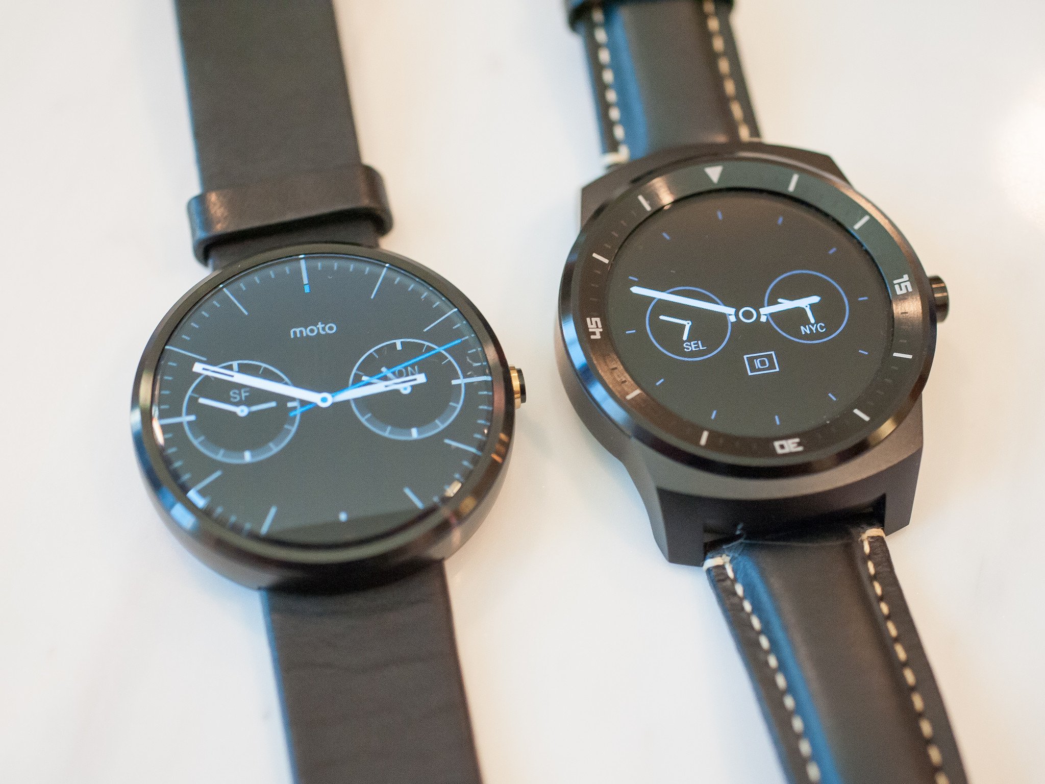 Moto 360 and LG G Watch R