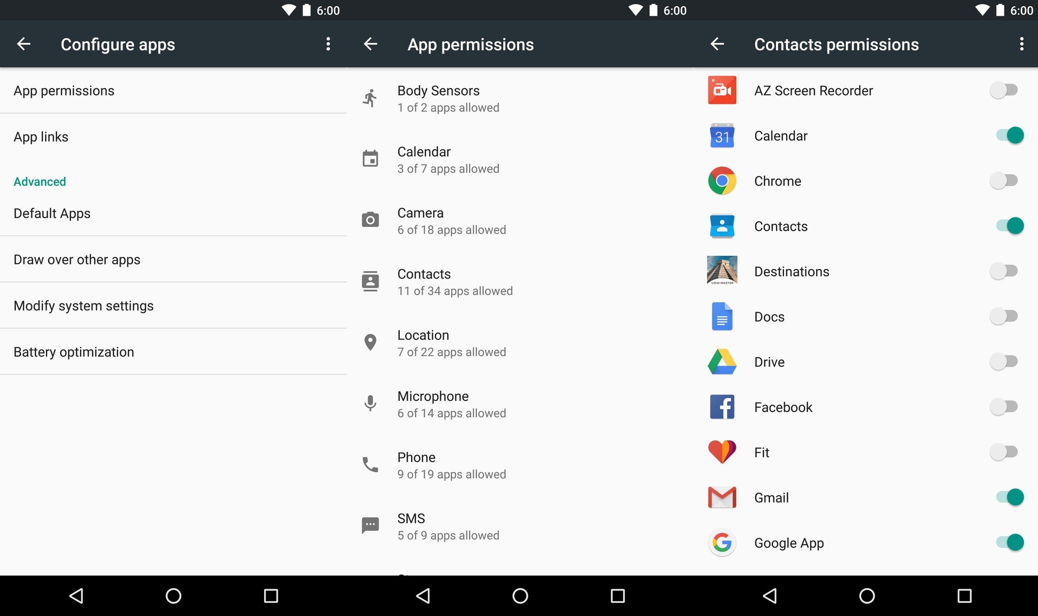 App permissions Android 6.0