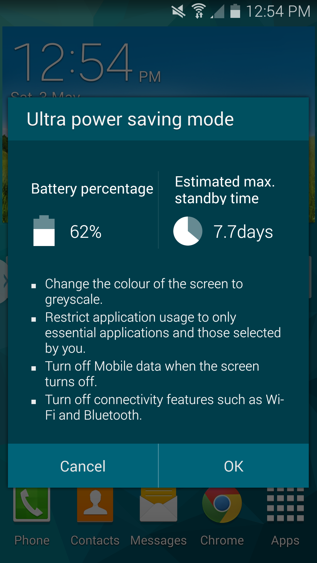 Ultra Power Saver on the Galaxy S5