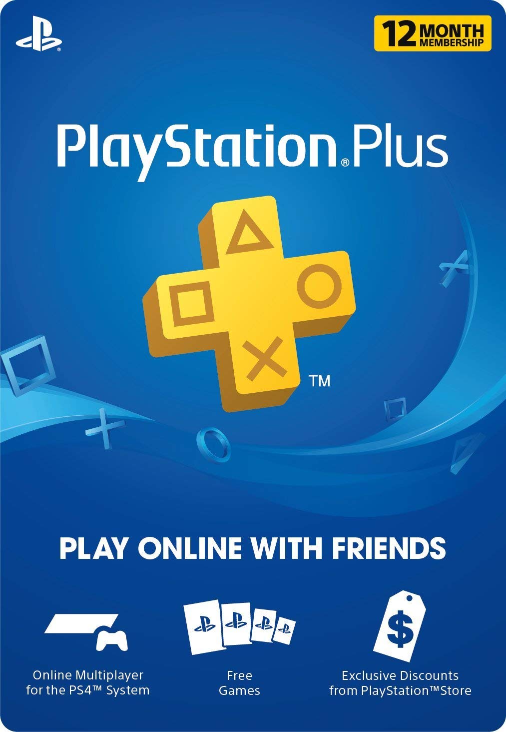 PS Plus 12 month gift card render