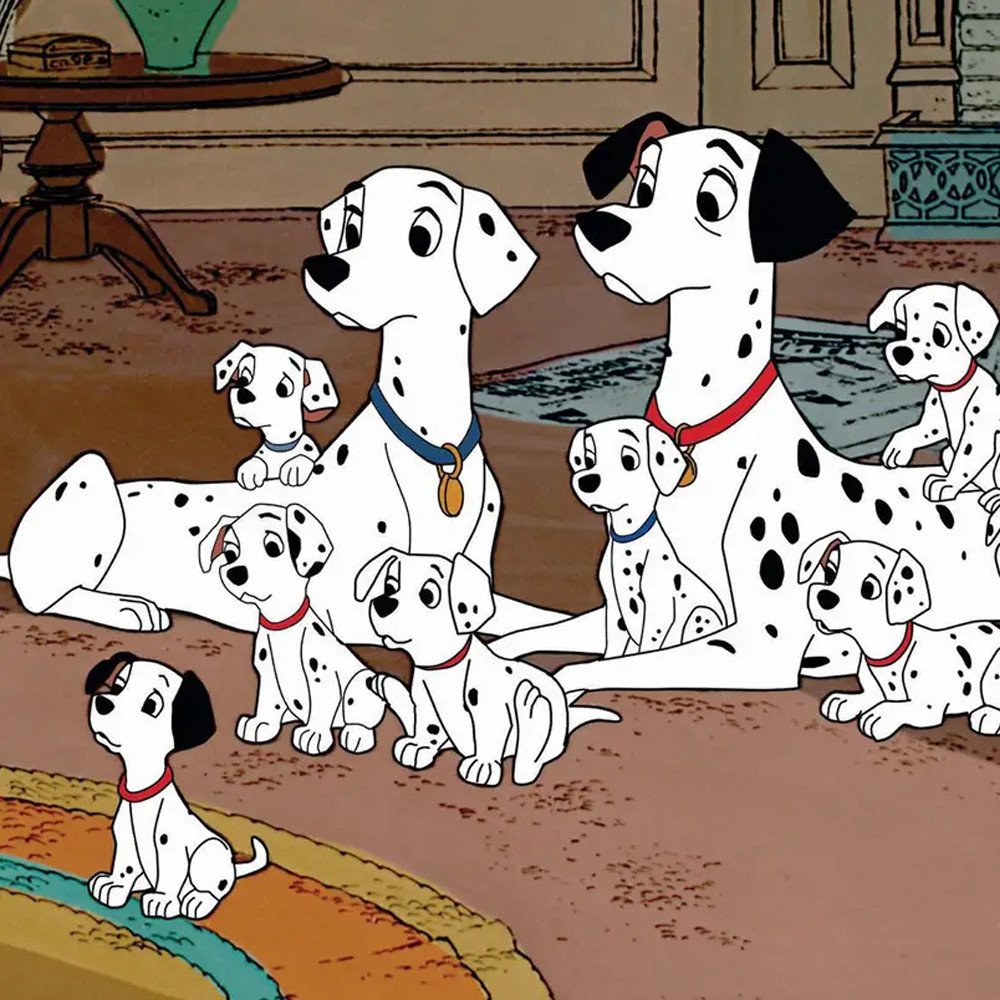 101 Dalmatians Cartoon Family Poster