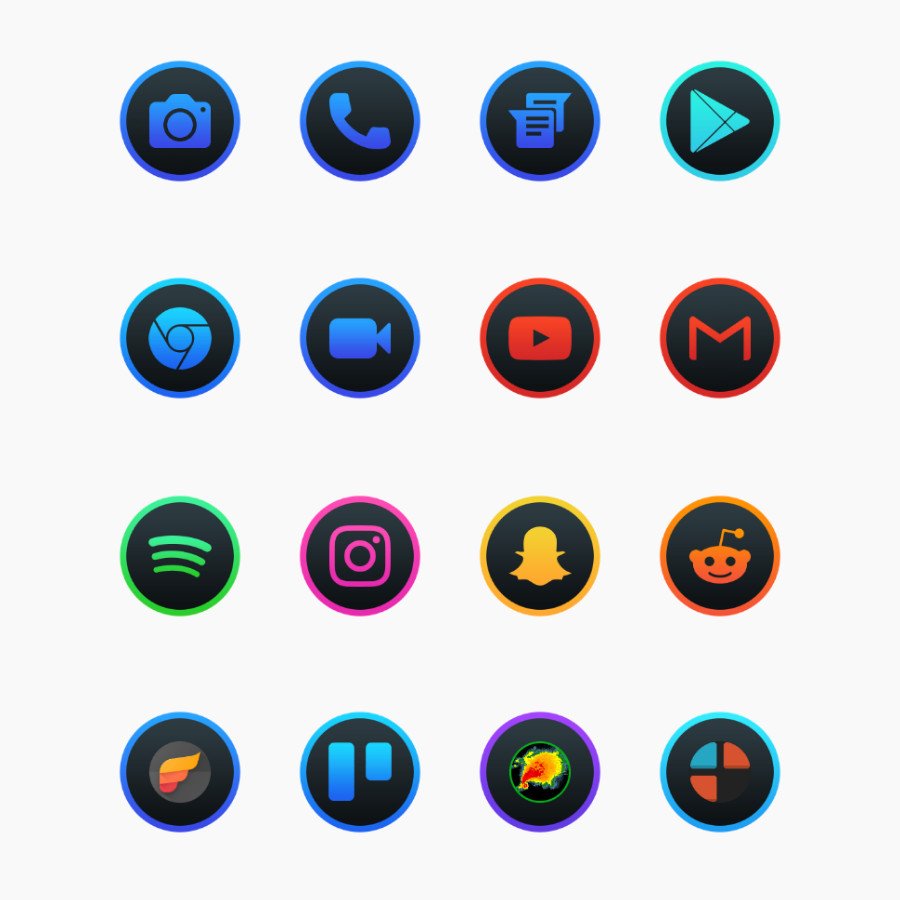 Lux Dark Icons Pixel