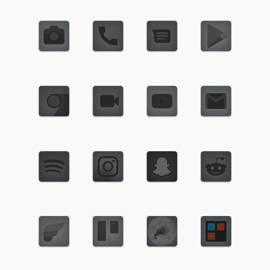 Matte Black Icons Pixel