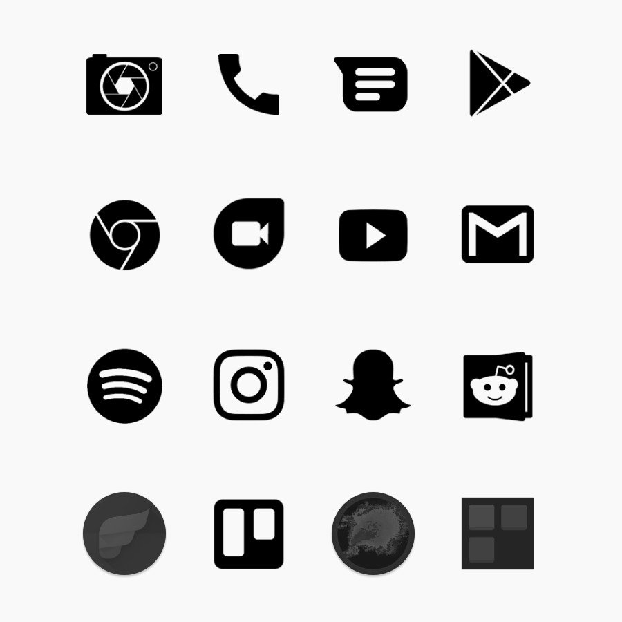 Zwart Icons Pixel