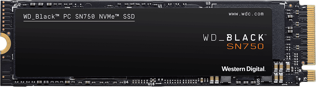 WD Black SN750 NVMe SSD Cropped Render