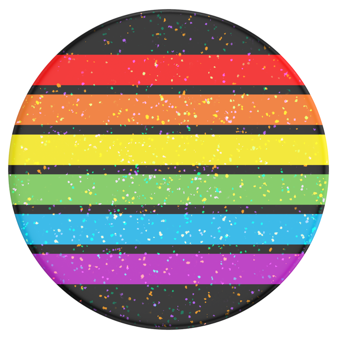 Glitter Rainbow Stripe Popgrip