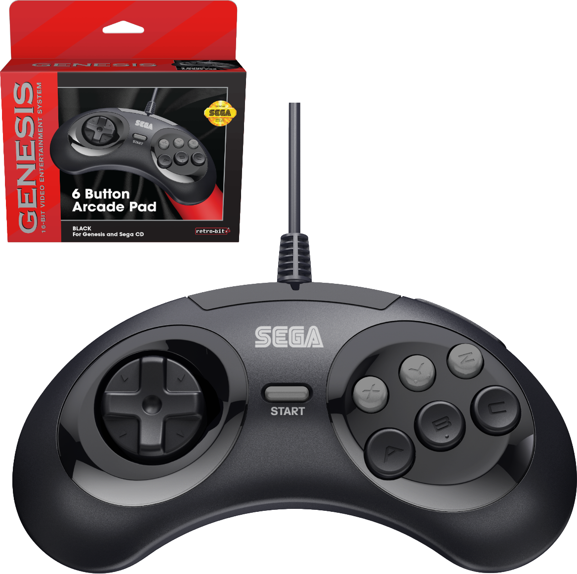 Retro-Bit Sega Genesis Usb Controller Render
