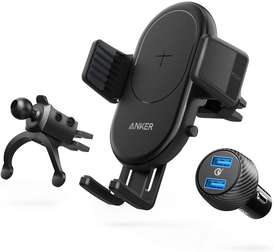 Anker PowerWave Fast Wireless Car Charger With Air Vent Phone Holder