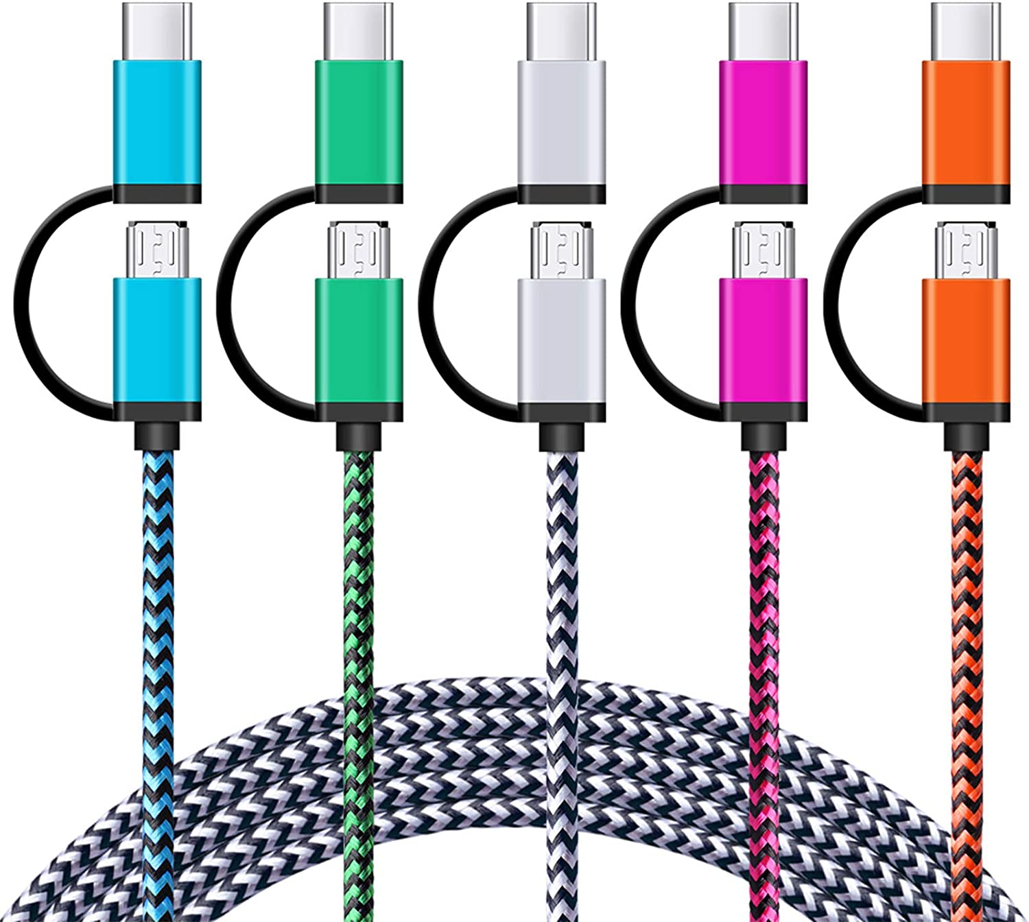 Sixsim USB 2-in-1 Nylon Braided Cable
