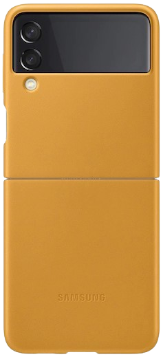 Samsung Galaxy Z Flip 3 Leather Cover Mustard