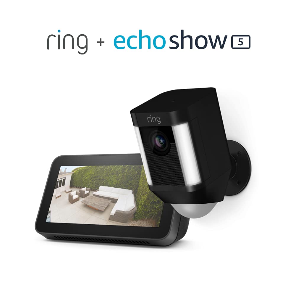 Anel Spotlight Cam Bateria com Echo Show 5 Render