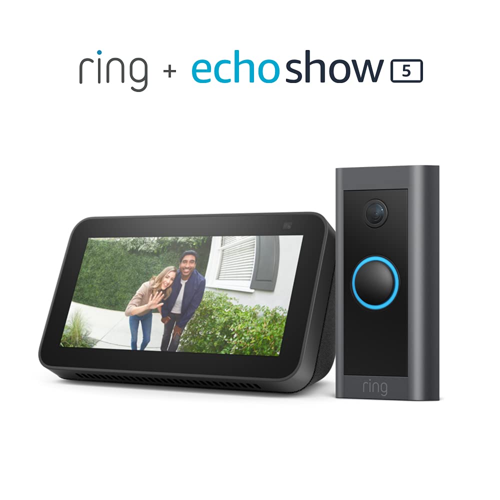 Ring Video Doorbell Wired With Echo Show 5 Bundle