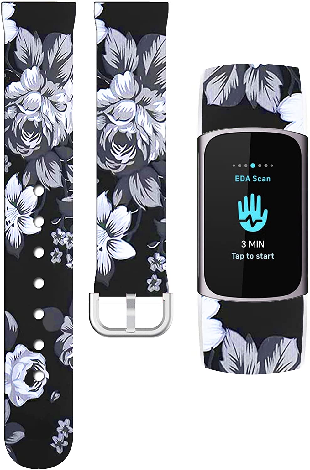 Fitbit Charge 5 Endiy Flor Floral Fita de Silicone Reco