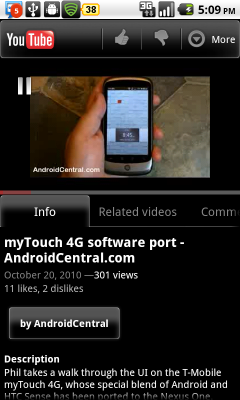 Android Central video on YouTube