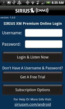 Sirius XM Satellite Radio for Android
