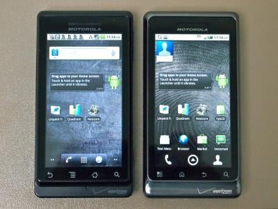 Motorola Droid (left) and Droid 2
