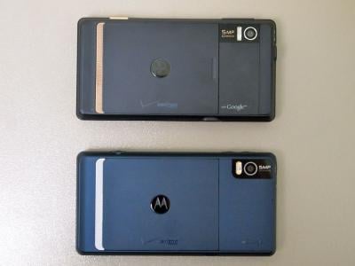 Motorola Droid (top) and Droid 2