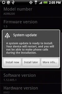 Droid Eris Android 2.1 update