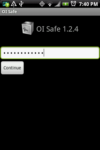 OI Safe - the Master password