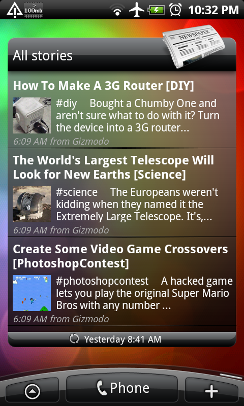 HTC Sense - news widget