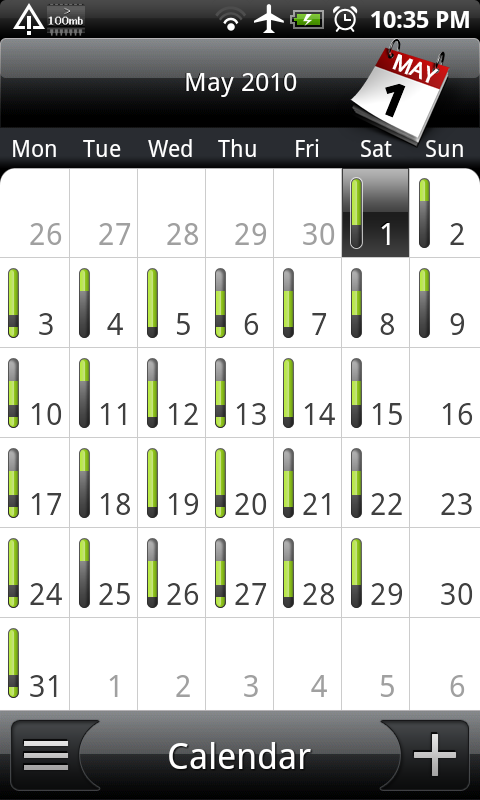 HTC Sense calendar