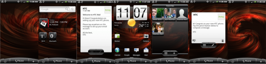 Seven home screens of the Verizon Droid Incredible