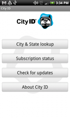 Verizon Droid Incredible City ID app