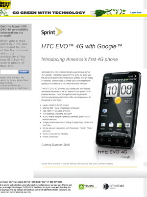 Sprint Evo 4G at Best Buy