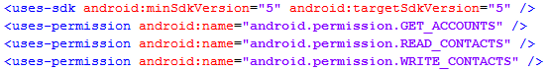 AndroidManifest permissions