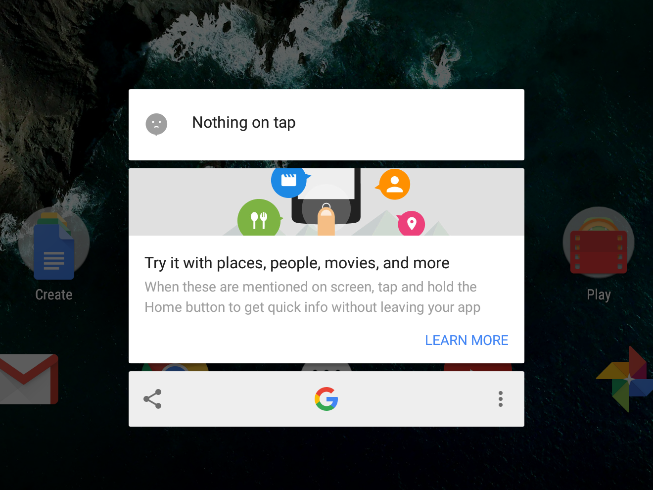 Screenshots on Google Now on Tap