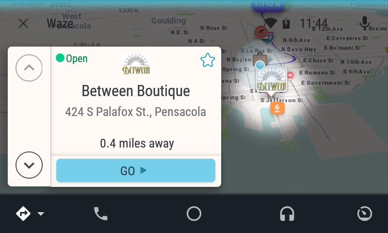 A local ad on Waze for Android Auto