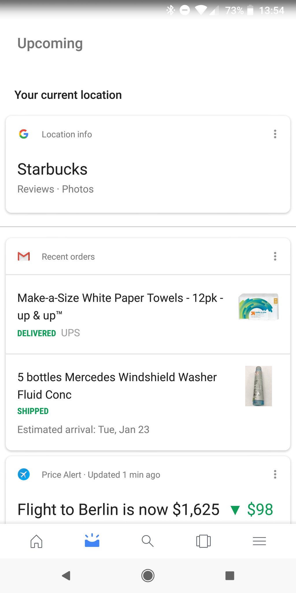 Google Now feed