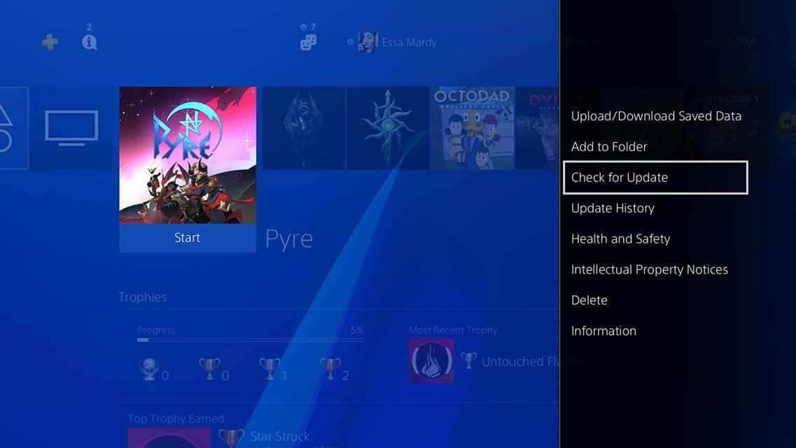 PlayStation 4 Game Update