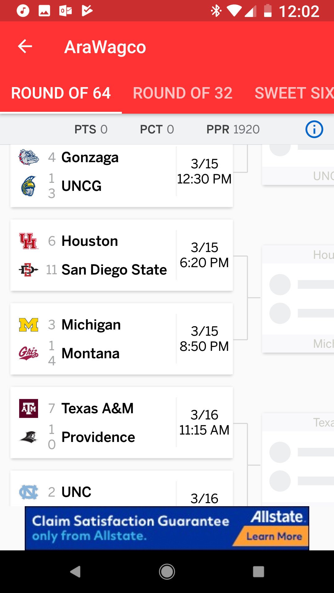 All brackets are perfect right now