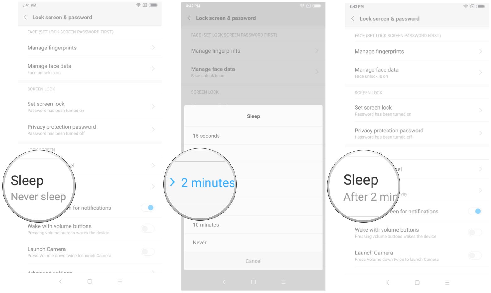 How to change the screen timeout option in MIUI