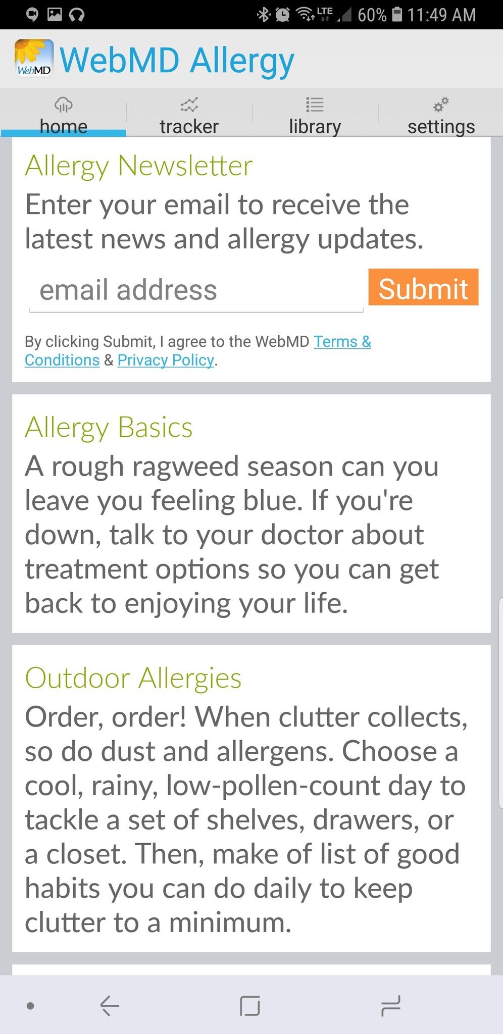 Allergy articles
