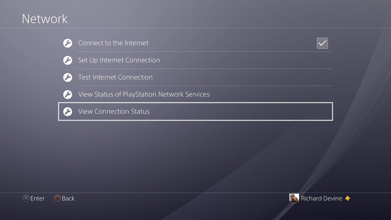 PS4 network settings