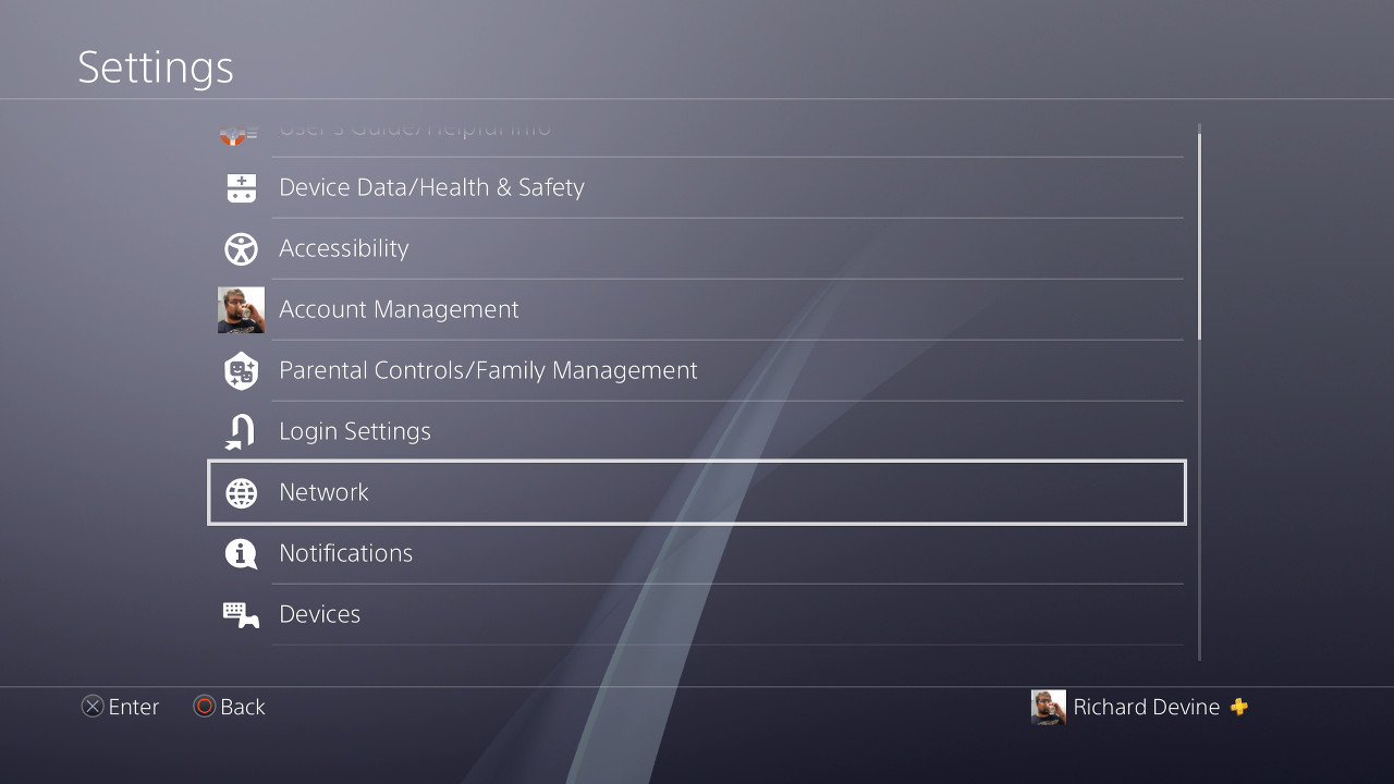 Configurações do PS4
