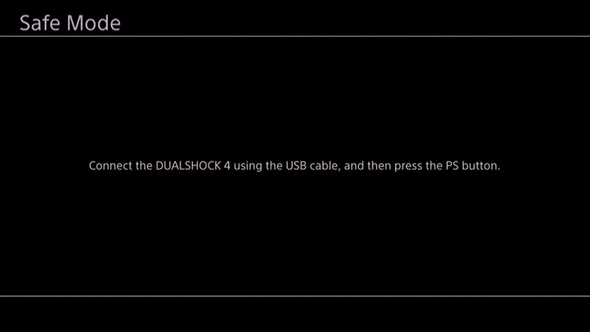 PS4 database rebuild safe mode screen