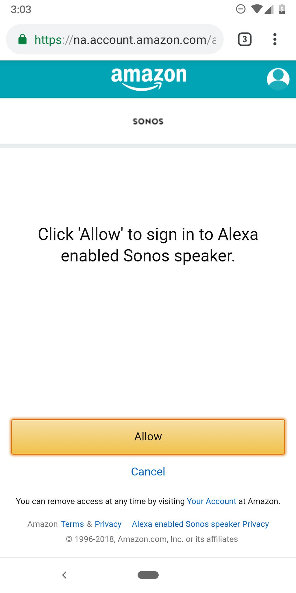 Amazon Alexa Sonos sign in