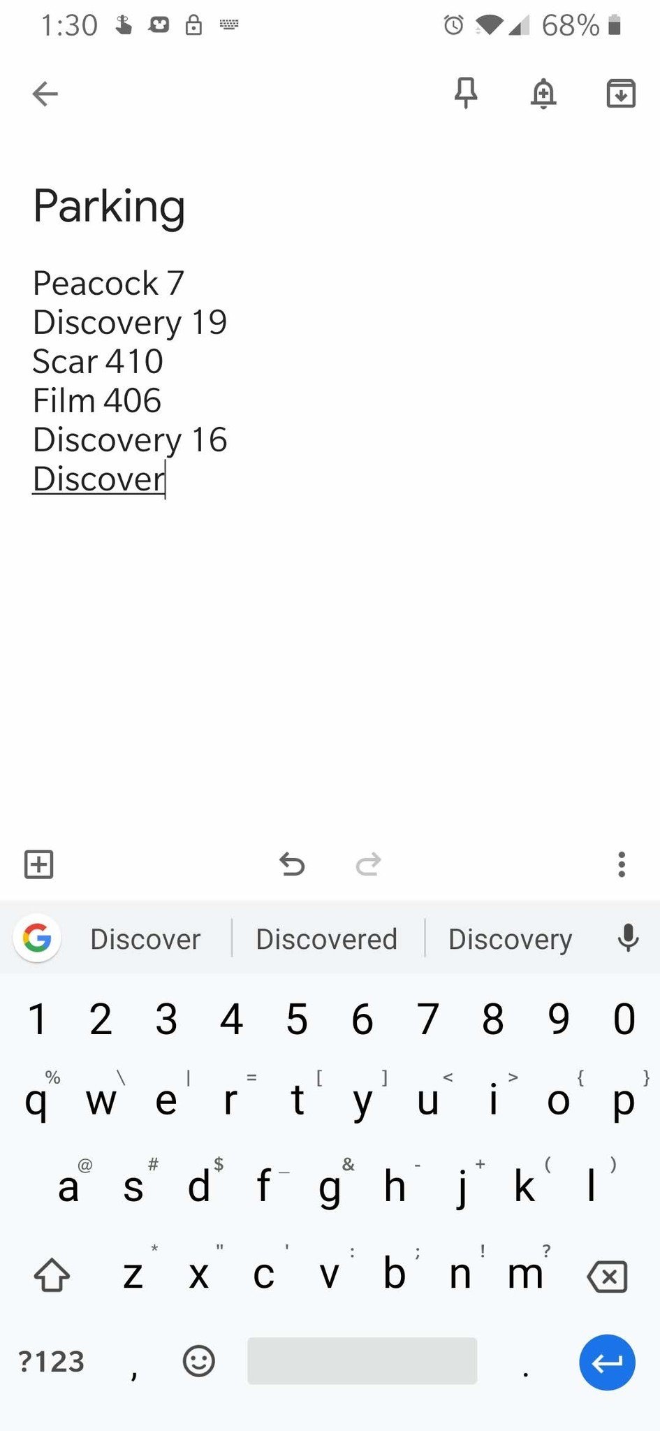 Gboard prediction layout