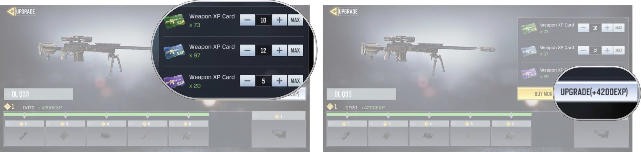 cod mobile weapon upgrade