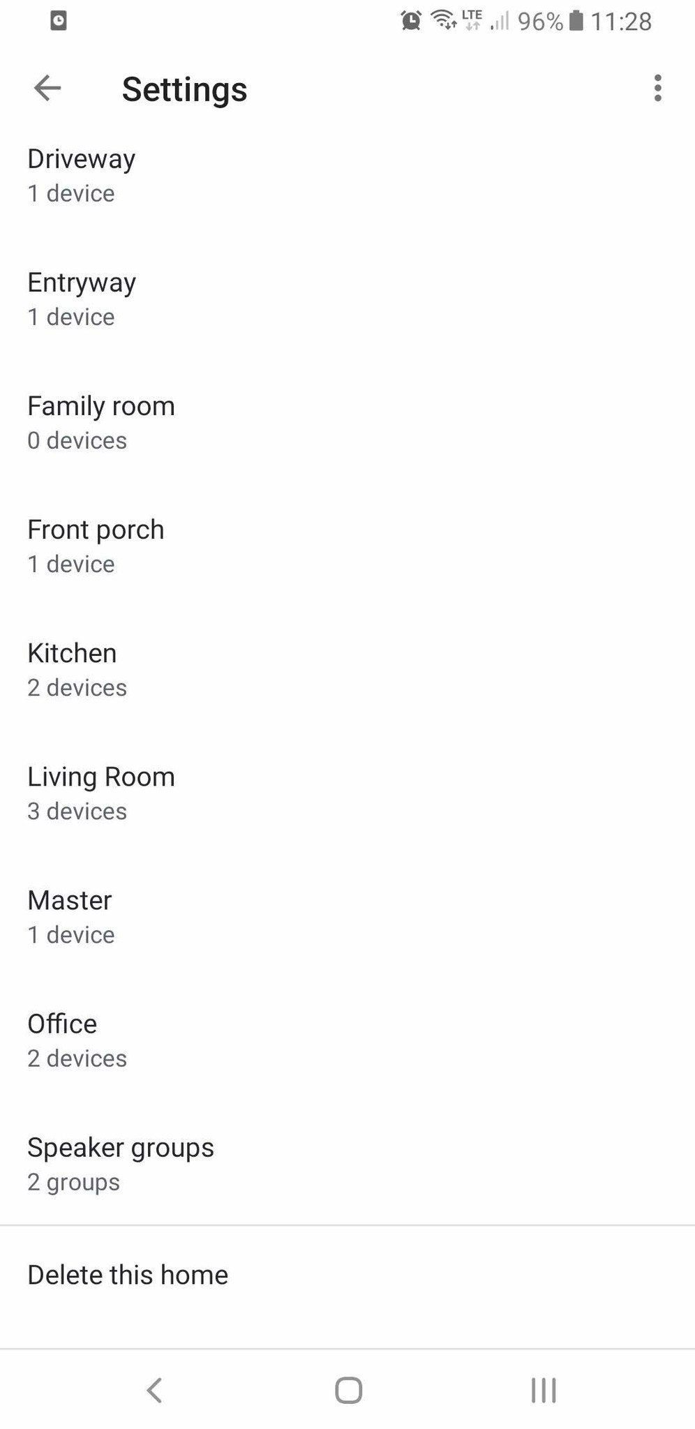 Google Home app settings old