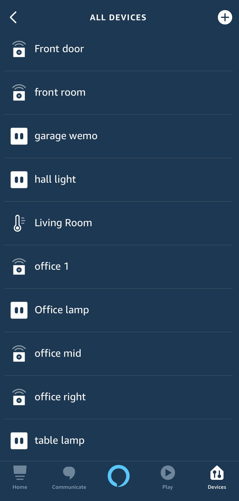 Lifeshield Alexa App device list