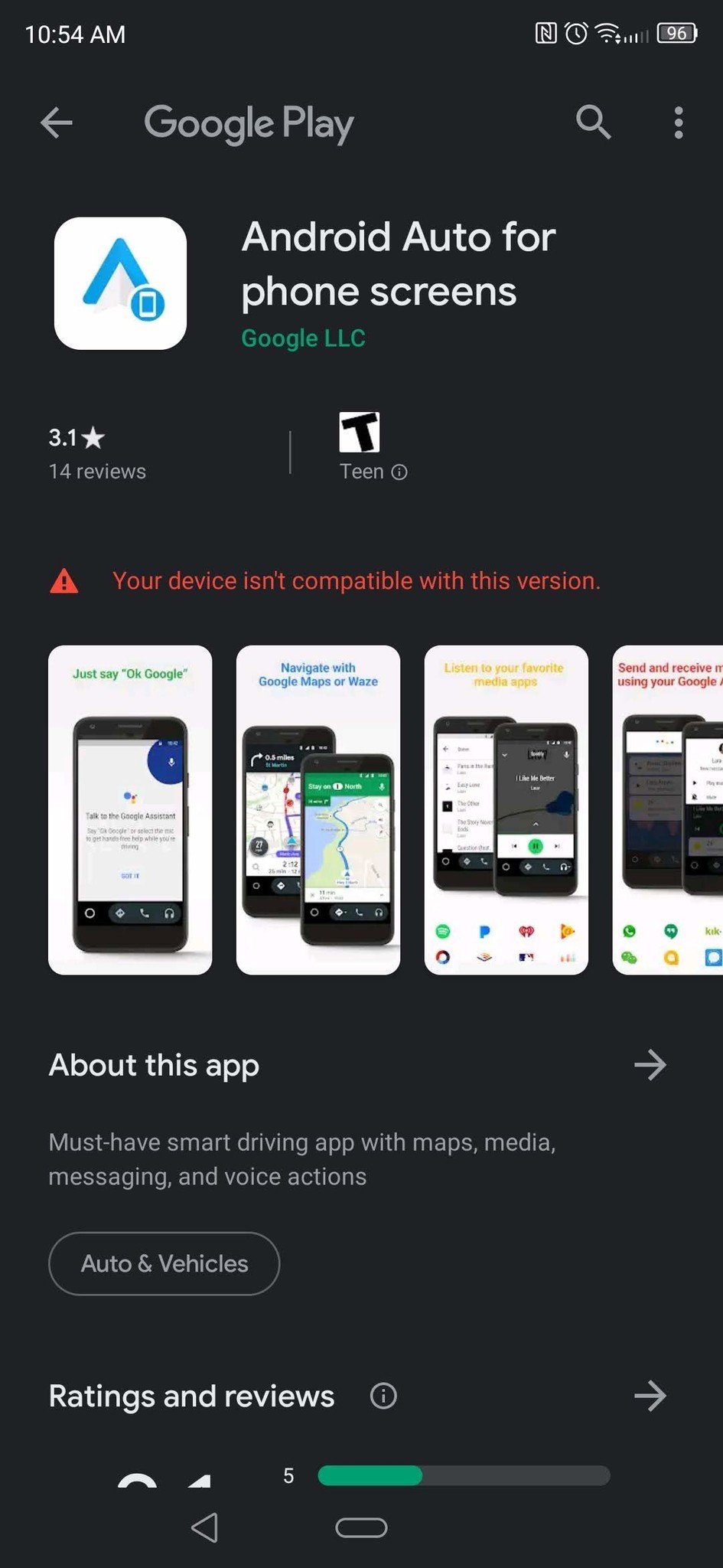 Android Auto for phone screens app