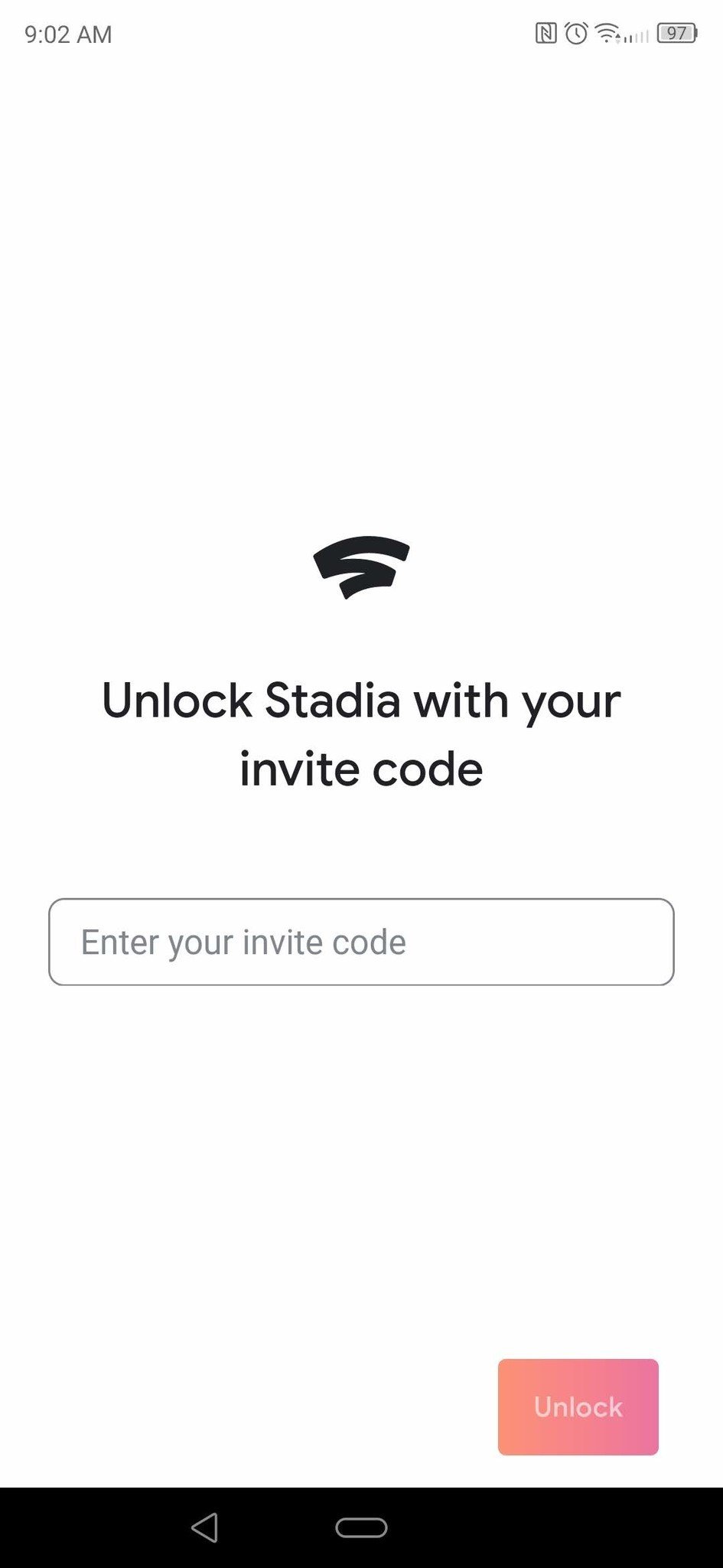 Stadia app screenshot
