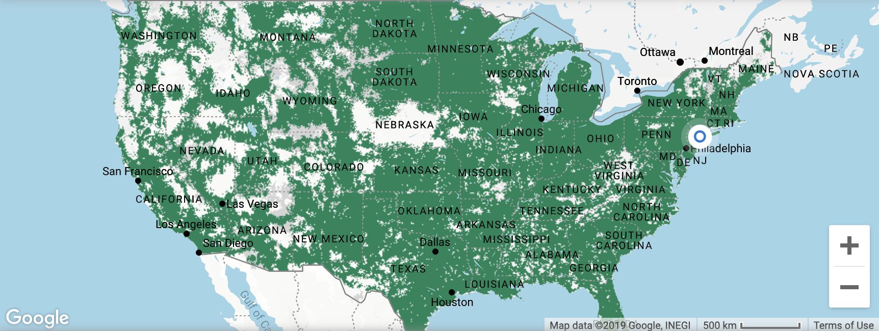 Ting T-Mobile coverage map