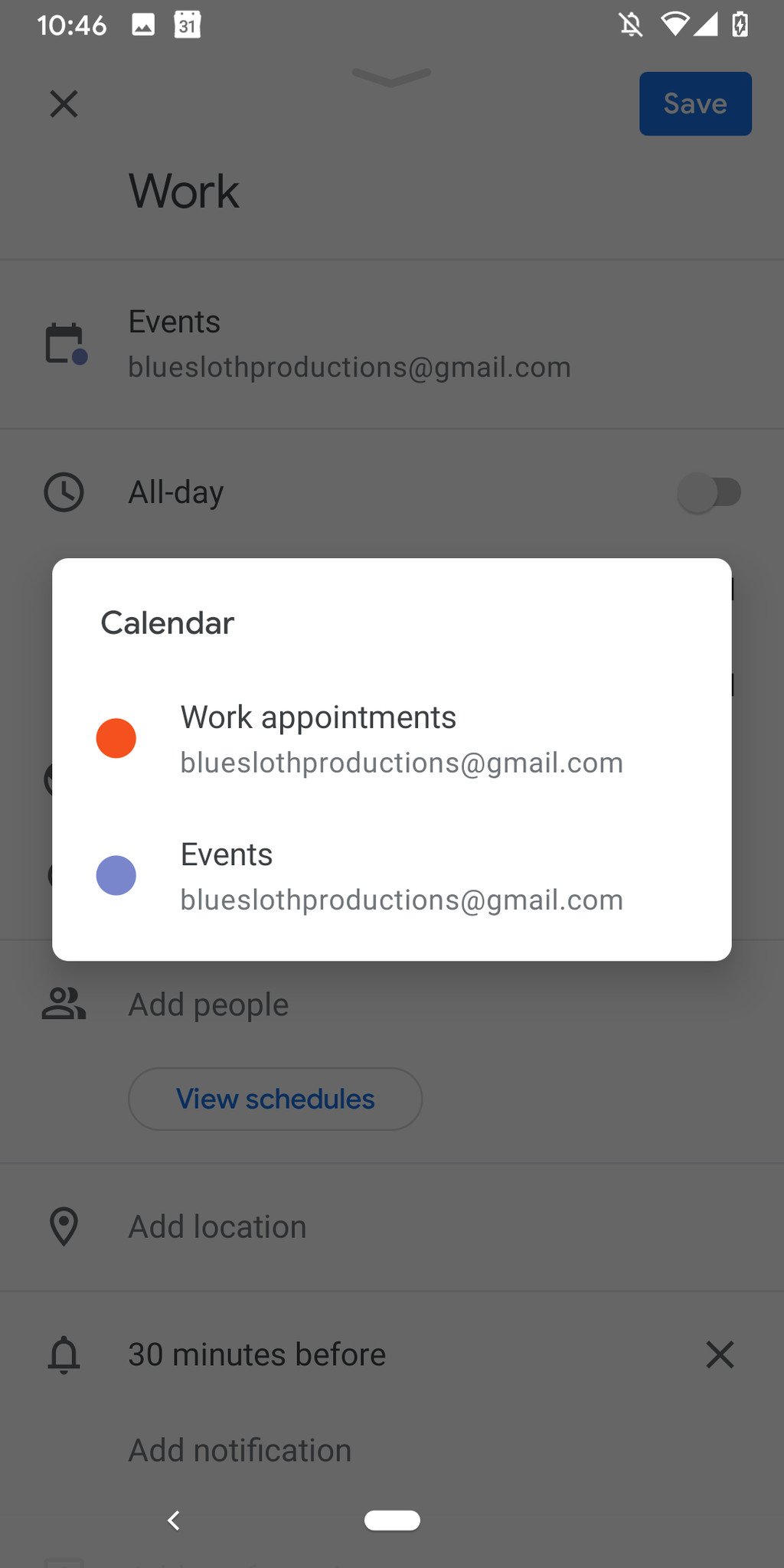 Google Calendar move event