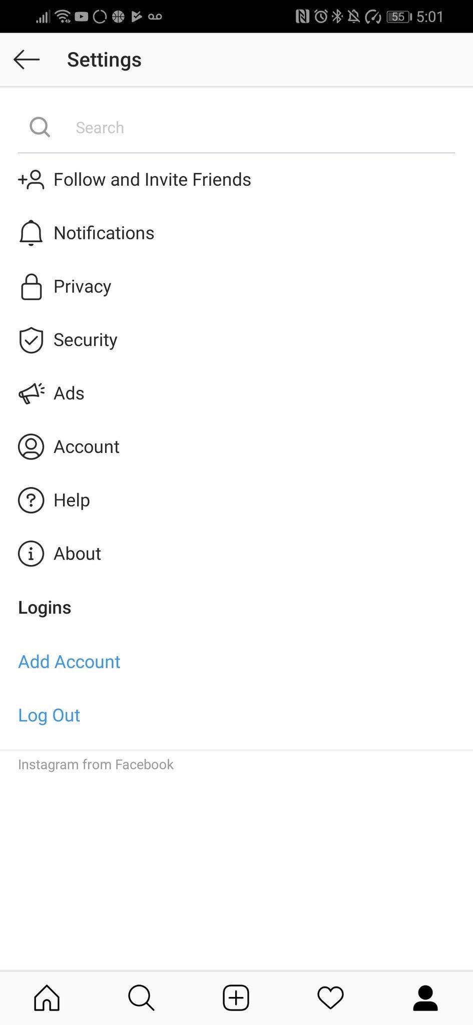 Instagram privacy settings screens